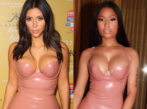 Nicki Minaj Channels Kim Kardashian in Pink Latex Nicki Minaj Channels Kim Kardashian in Pink Latex